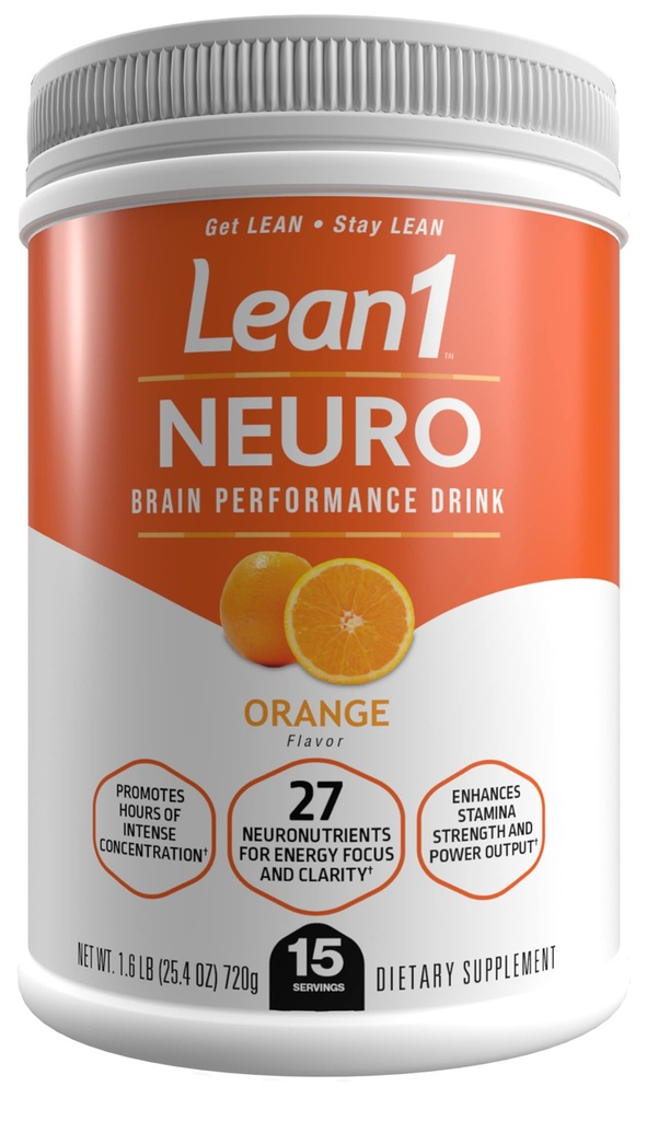 Lean1 Neuro, Mental Energy Powder Drink, aromă de portocale, 15 cada de servire de nutrition53