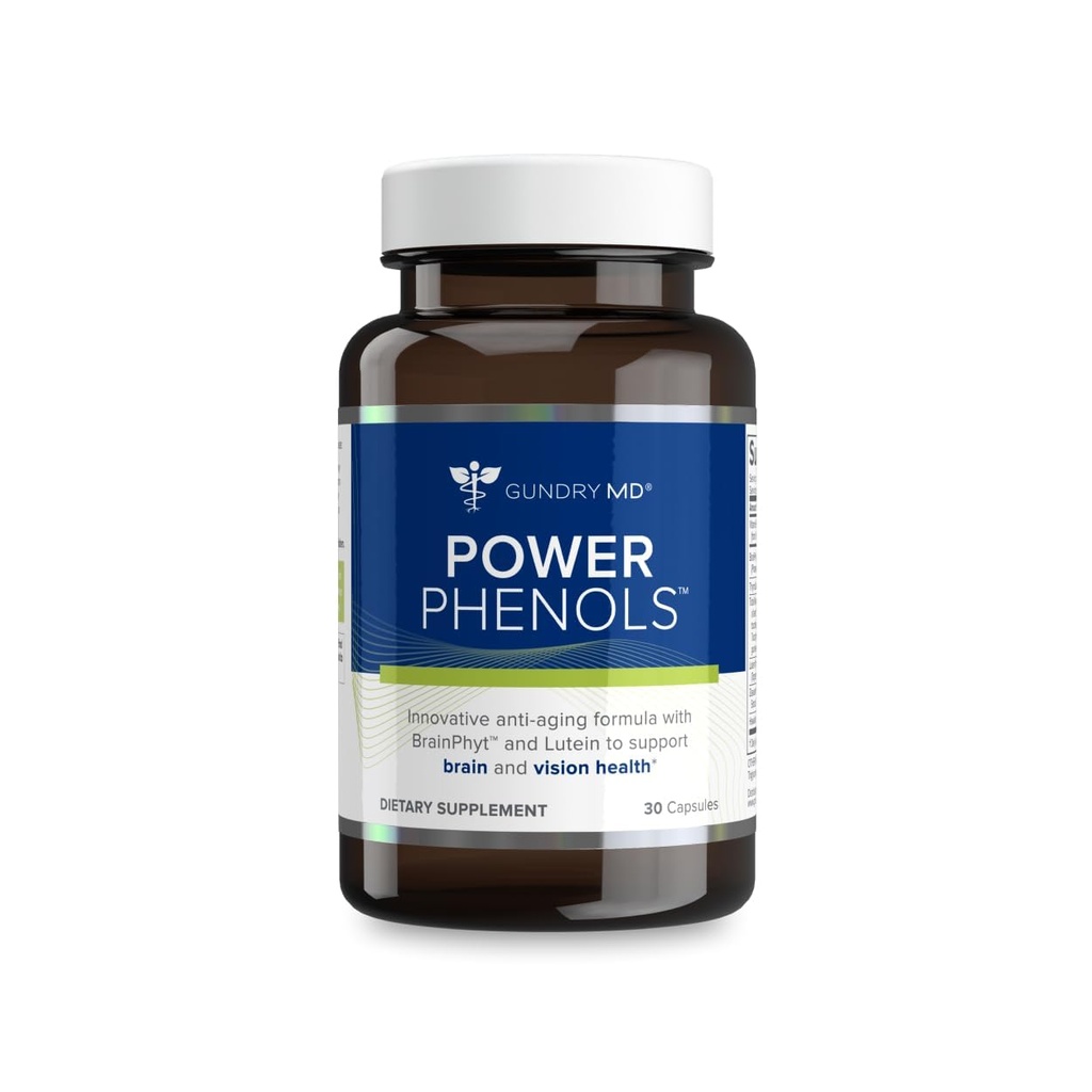 Gundry MD Power Fenols Brain Health Supliment pentru cunoaștere, focalizare, motivație, productivitate, și energie - (30 Servings)