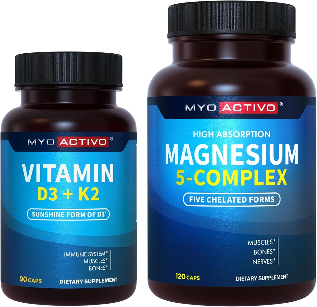 Complex de magneziu 5-in-1 și vitamina D3 K2