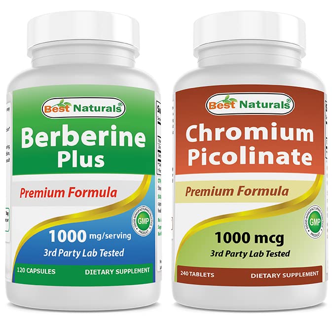 Cele mai bune naturale Berberine Plus 1000mg & Crom Picolinat 1000mcg