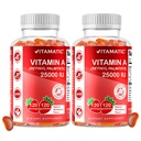 Vitamină fără zahăr vitamatic A 25000 UI Gumies (Retinyl Palmitat) - Aroma naturală de căpşuni - 120 Gume pe bază de pectină (2 flacoane)