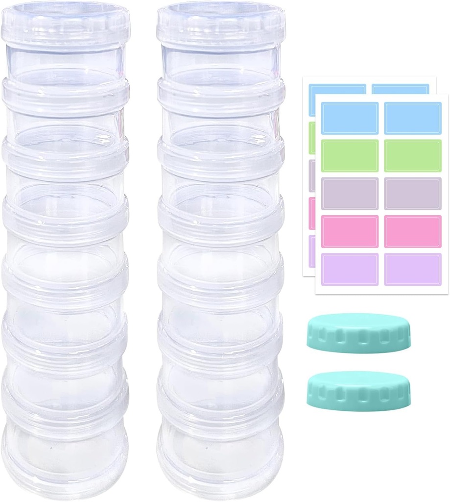 2 Pack 7 zile Organizator caz pastile Stackable Suplimente săptămânale Vitamine Pastile Deţinătorul de pastile Dispenser Translucid mare clar cu extra Lid