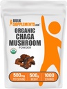 BulkSupplements.com Organic Chaga ciuperci pulbere - Chaga ciuperci Supliment, Superfood Supliment - Vegan & Gluten gratuit, 500 mg pe servire, 500g (1.1 lbs) (Pachet de 1)