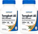 Nutricost Tongkat Ali 1000mg, 60 Capace (2 Sticle) - 30 Serviri pe sticla, Veggie Caps, Non-GMO, Gluten gratuit