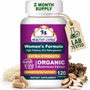 Stiinte Cancer Multivitamine organice pentru femei - Extrasul suplimentului de ciuperci - Vitamine de suport hormonal si imun - 1500 mg Complex non-GMO de ciuperci cu 40% beta-glucani,120 capsule