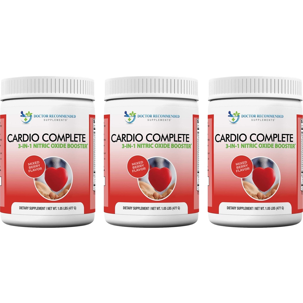 Cardio Complete - Suplimentul pentru pulbere de suport cardiac - 3-in-1 Nitriți oxid Booster cu 5000 L-Arginină, 1000mg L-Citrullină, și Hawthorn Berry