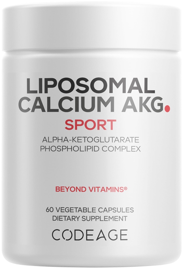 Codaj Supliment lipozomal de calciu AKG - Alpha-Ketoglutarat de calciu - alimentare cu 2 luni - Livrare lipozomal - 1 capsulă per servire - non-GMO, gluten-free - 60 capsule