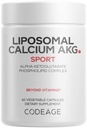 Codaj Supliment lipozomal de calciu AKG - Alpha-Ketoglutarat de calciu - alimentare cu 2 luni - Livrare lipozomal - 1 capsulă per servire - non-GMO, gluten-free - 60 capsule