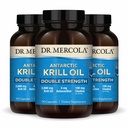 Dr. Mercola Antarctica Krill Oil Dublu Putere - 2000 mg - Omega-3 Supliment cu EPA & DHA - Suporturi Brain, Inima, Joint & Immune Health - GMO-Free & Gluten-Free - 270 Capsule (90 Servings)