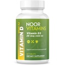Noor Vitamine Halal Vitamina D, Halal Vitamina D3, 1000 UI comprimate, suporta Bone, Imun & Heart Health, Non- GMO, Gluten Free & Halal (conte 60)