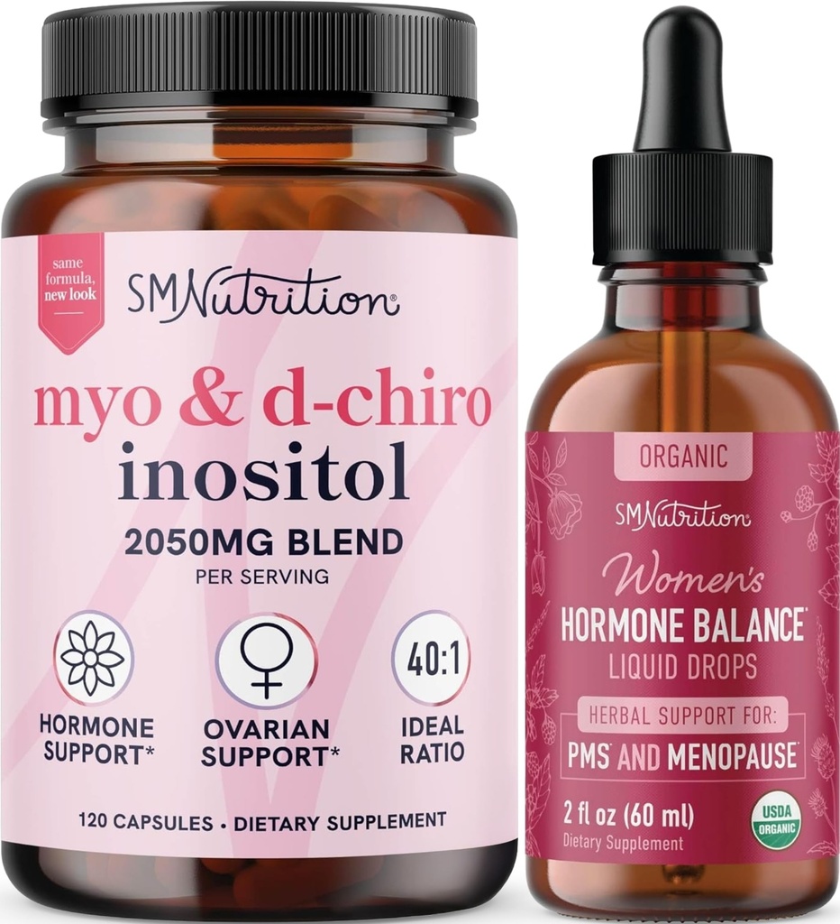 SMNutrition Herbal Hormone Balance Tincture & Myo-Inositol & D-Chiro Inositol 