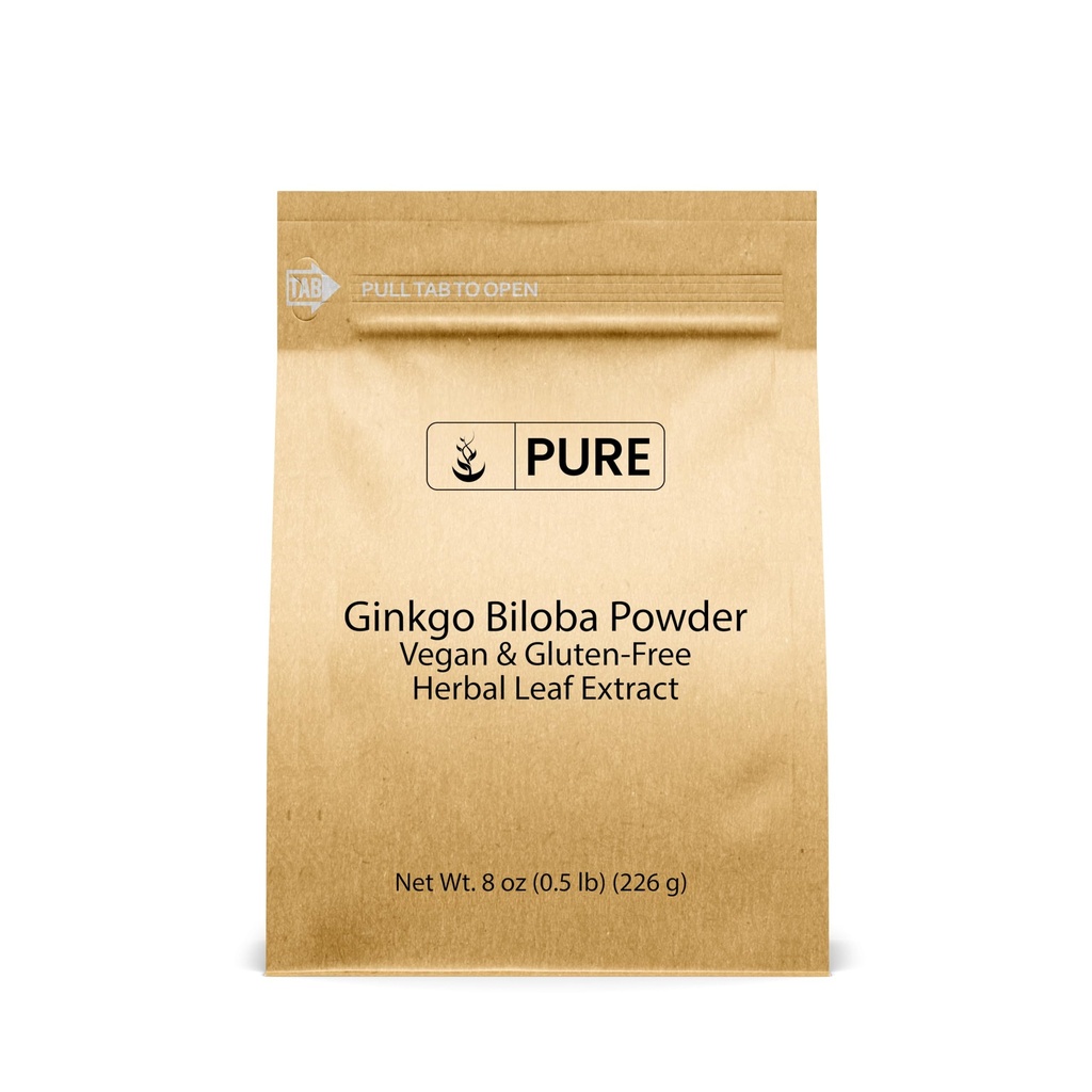 Ingrediente originale pure Ginkgo Biloba pulbere (8 oz) întotdeauna pură, fără Fillers sau aditivi, Lab verificat