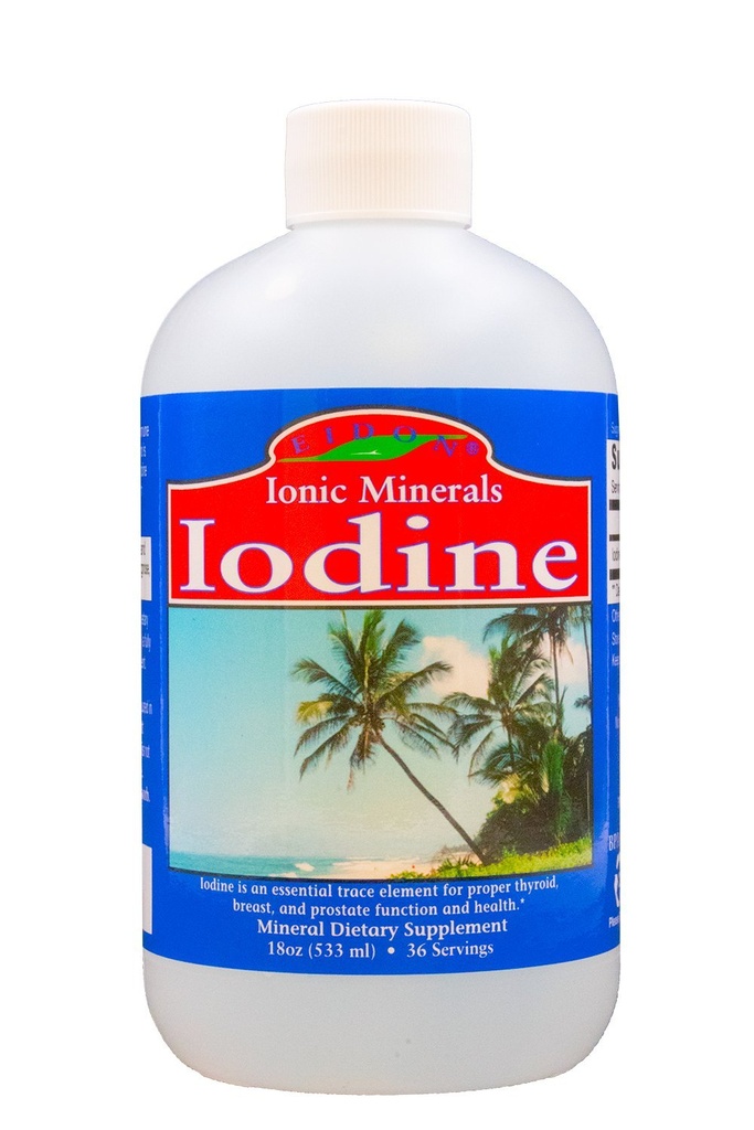 Eidon Ionic Minerale Supliment de iod de potasiu - picături de iod lichid, susține nivelurile de energie și sănătatea tiroidiană, Biodisponibile, fără aditivi sau conservanți - picături de iod de potasiu, 18 oz