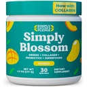 Pur și simplu Blossom Nutrition Daily Greens & Superfood Powder + Colagen + Probiotice pentru femei Digestive Health & Blooting Relief. Ajutor Bloom sănătate - 30 zile de aprovizionare - Mango