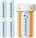 Odaro 4 Pack Pill Reminder, Lanyad sau autocolant Pilula Tracker, Lucru cu cele mai multe sticle, Reutilizabil Tracker medicament înlocuire a vitaminei Săptămânal (7 zi) Organizator de medicamente