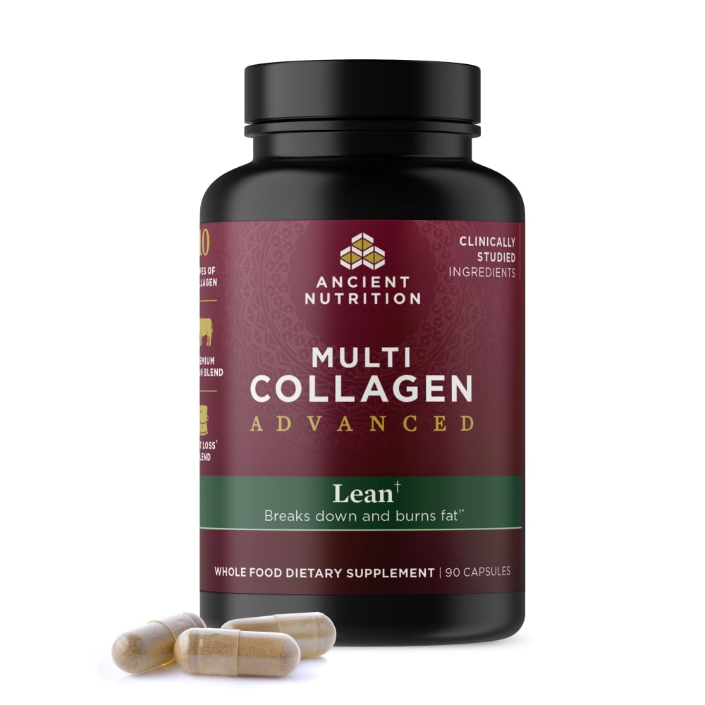 Nutritie antica Multi Colagen Advanced Lean cu Probiotice, Hidrolized Colagen Peptides suporta pierderea in greutate sanatoasa si pierderea in greutate, 90 Conte