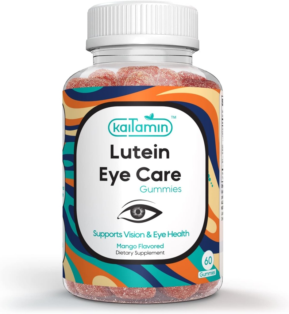 Lutein & Zeaxanthin Eye Supplement for Adulți - Suport de protecție pentru ochi - Yummy Mango aroma Vegan, Glute-Free, Made with Coconut Oil. 60 Gummies