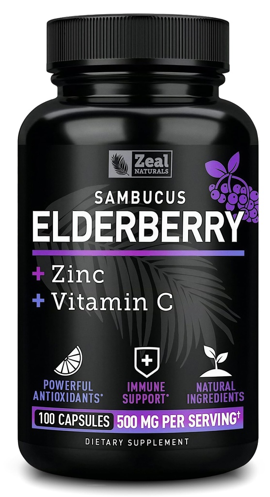 Zeal Naturals Max Putere capsule elderberry + zinc + vitamina C 