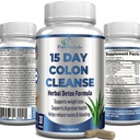 YUMMYVITE 15 Day Colon Cleanse și dezintoxicare, Herbal Detox Formula, Suportă pierderea in greutate, Constipație Relief - Boosts Energy. Toxine faciale, curatator de colon natural pentru barbati si femei - 30 capsule
