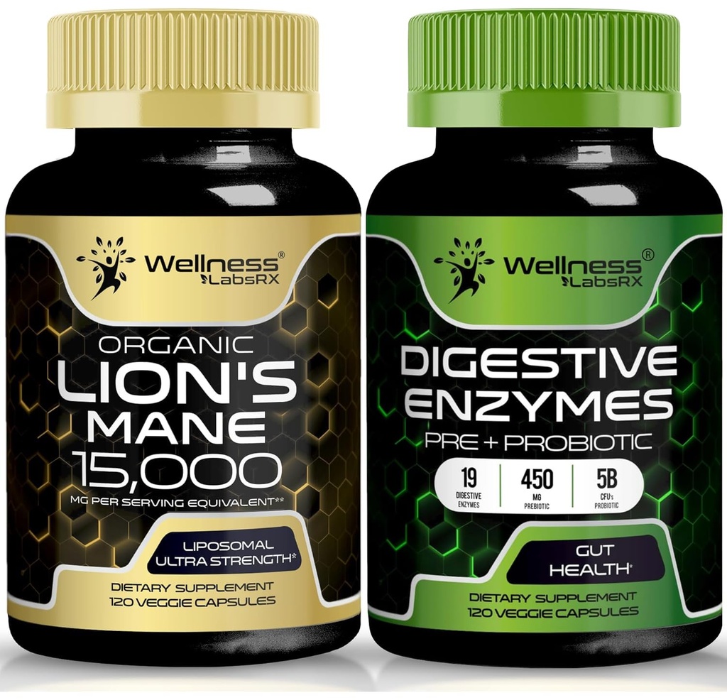 wellNESS LABSRX Lions Mane Capsule de enzime digestive
