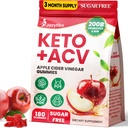 Apple Cider Otegar Gummies, Advanced ACV Gummy with Probiotics, BHB, B12 and Keto Support - Keto Acv Gummies for Detox, Metabolism, Digestion, Gut & Immune Health - Sugar Free, Vegan, 180 Counts