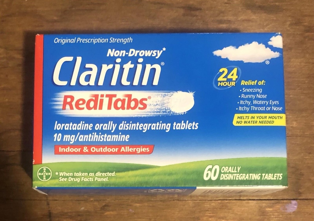 Claritin RediTabs 24 ore Alergie Medicină, Alergie non-drowsy Relief, Loratadină Antihistamina comprimate, 60 Conte