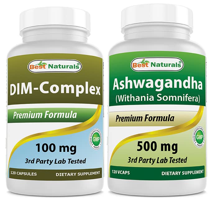 Cele mai bune naturale supliment DIM 100 mg & extract de Ashwagandha 500 Mg