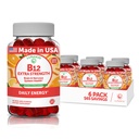 Vitamina B12 Gumiile pentru adulți - Formula cea mai gustoasă de proprietate - 3000mcg metil B-12 Gume energetice de înaltă absorbție - Non-GMO Vegan Vit B12 - Chewable B 12 pentru suport energetic și sănătatea osoasă - 6 Pack
