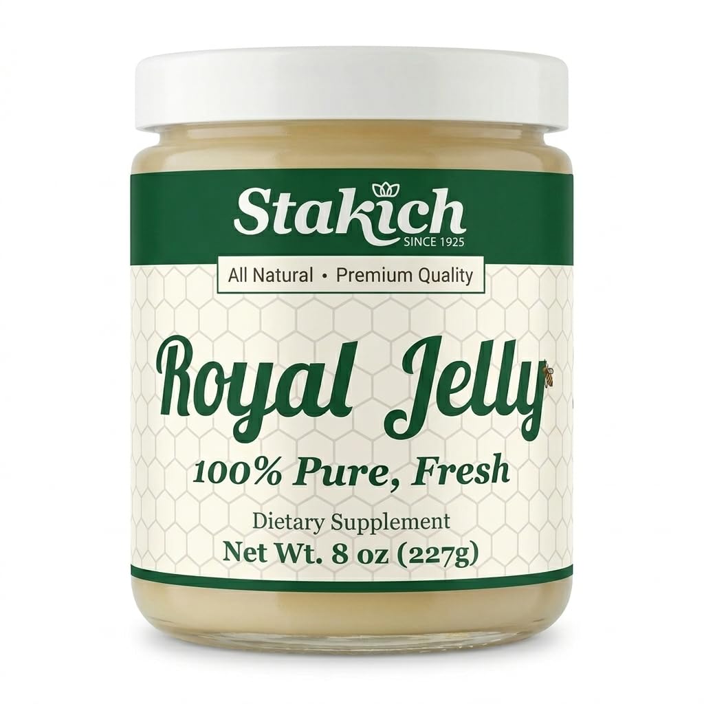 Stakich Fresh Royal Jelly - Pure, All Natural - No Aditivs/Flavors/Conservative Adăugat - 8 Ounce (227 Gram)