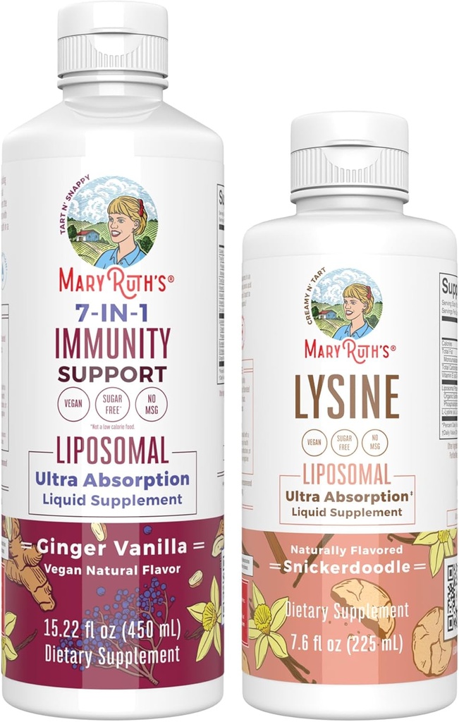 MaryRuth Organics Lysine Liposomal (Snickerdoodle) & Imunity (Ginger Vanilla) 
