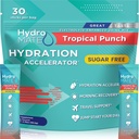 Pachete de hidratare fără zahăr cu pulbere Electrolit Punch Tropical HydroMATE 30 Sticks