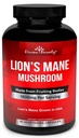 Leii Organic Mane capsule de ciuperci - 1800mg cel mai puternic supliment de coama Lion Mushroom - non-GMO Lions pudra extract de coama - Nootropic creier - Brain & Immune suport - 90 Vegetarian Caps
