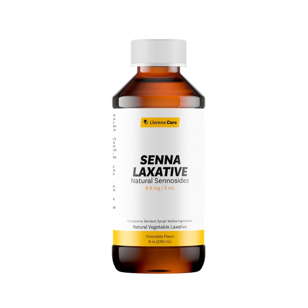 Senna Liquid Sennosides Senna Laxative de Llorens Care 8,8 mg. 5 ml. Fabricat din Sennozide naturale. Laxativ lichid Alleviate Constipație & Provoacă ajutor. Senna Syrup