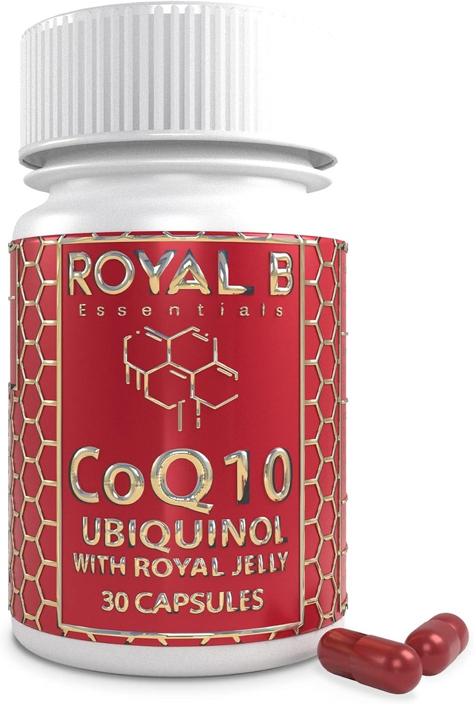 Ultra-Premium Co-Enzim Q10 cu Jelly Royal, Capsule Ubichinol CoQ10 pentru Heart Health and Immune Defense, All-Natural CoQ10 Suplimentul făcut de albine, 3000 mg, 30 Veggie Capsule
