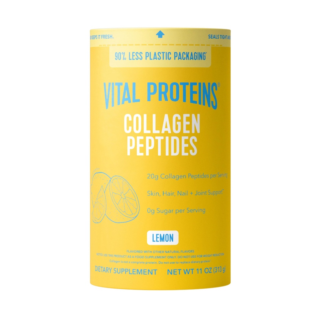 Proteine vitale Colagen Peptides pulbere, Colagen Suplimente, Hair & Skin Health, 14 Serviri, Lemon
