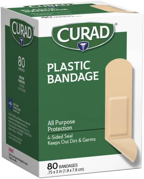 Bandaje din plastic Curad .75 X 3 Inches 80 Fiecare