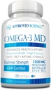 Omega-3MD - Ulei de pește EPA și DHA - Îmbunătățirea sănătății cognitive - 1 flacon - 3 luni de aprovizionare