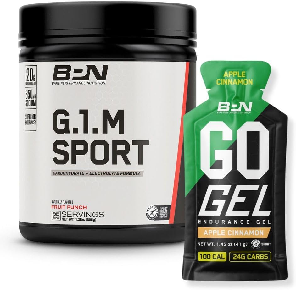 BARE PERFORMANŢĂ NUTRIŢIE BPN G.1.M. Sport de training combustibil & Go Gel Endurance Gel Apple Cinnamon Bundle