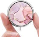 Mini cutie pilula, cutie pilula mici, cutie pilula portabil, drăguț organizator Pilula pentru vitamine, medicamente, ulei de pește și suplimente (Pink Marble)