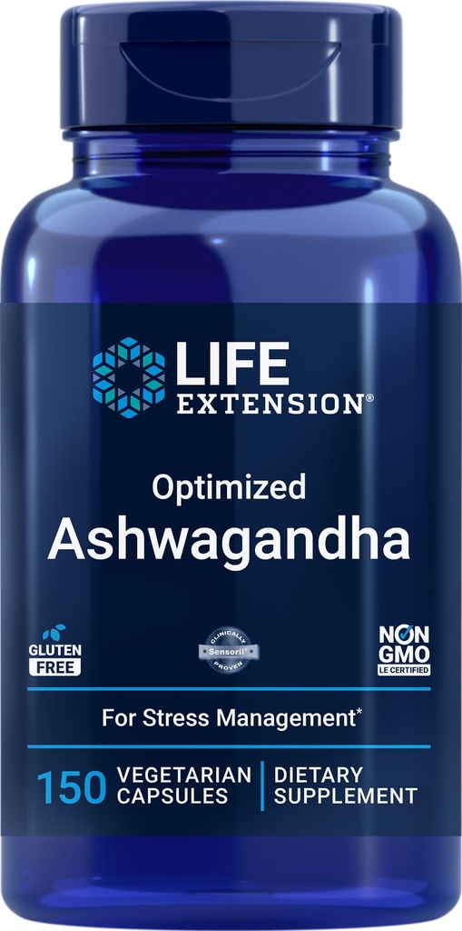 Extensie de viaţă Optimizat Ashwagandha, 150 Veg Caps - non-GMO, Gluten Free, Capsule vegetariene