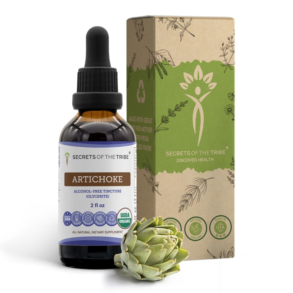 Secretele Tribului Artichoke USDA Extract organic de arahide, Drops Herbal High-Potency 