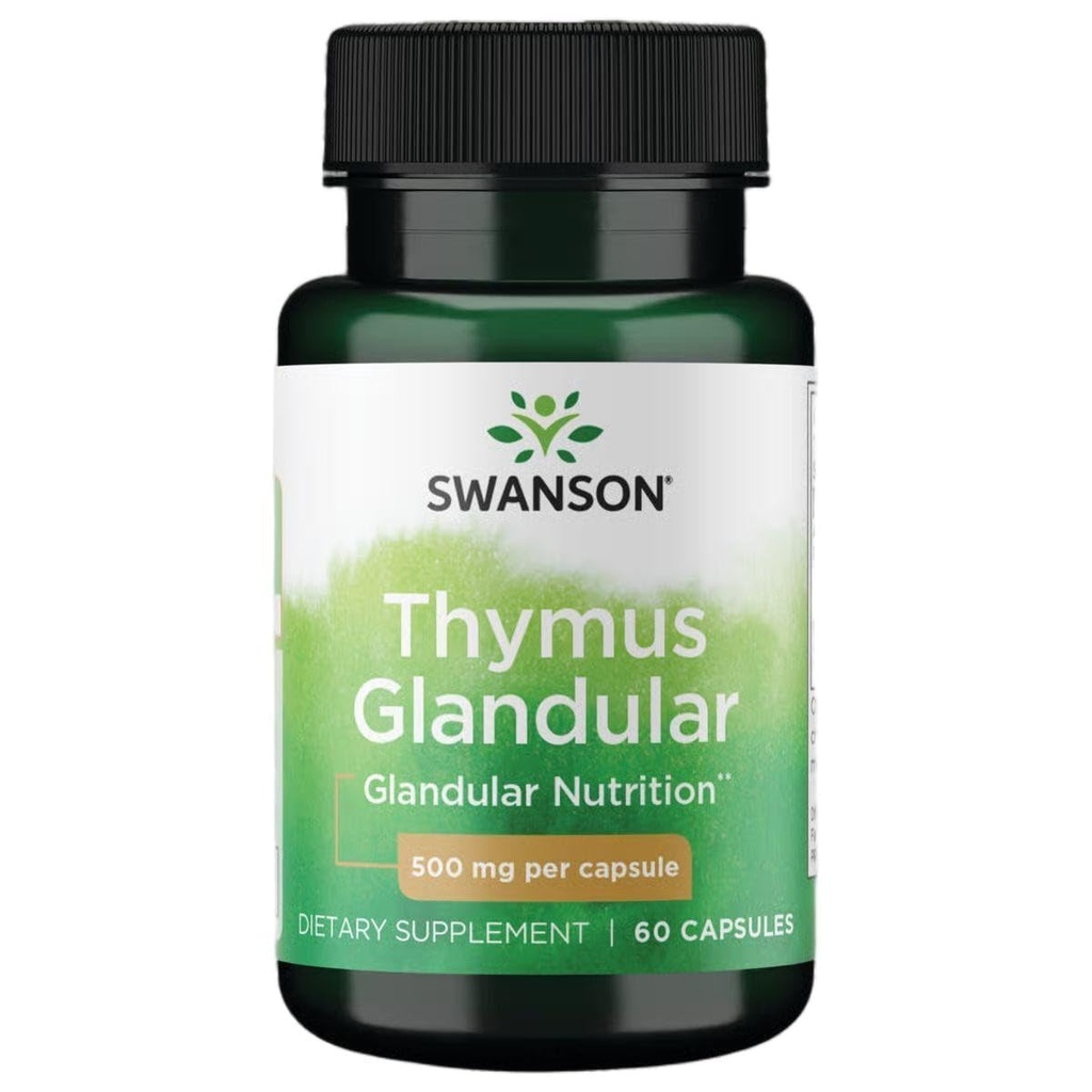 Swanson Raw Thymus Glandular 500 Milligrame 60 Capsule