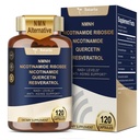 Totaria NMNH (Dihidronicotamidă Mononucleotidă), Supliment alternativ NMN w/Niacinamidă (Vitamina B3), Querbetin, Trans-Resveratrol, Suport NAD+, Skin Cell Health*, Anti-Aging & Energy, 120 Caps
