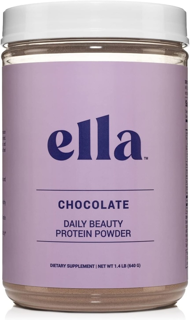 Ella Ciocolata Colagen Pulbere de proteine pentru femei - praf zilnic de proteine de frumusete cu peptide grasime Fed - non-GMO, gluten-free, fără îndulcitori artificiali - 20 Serviri