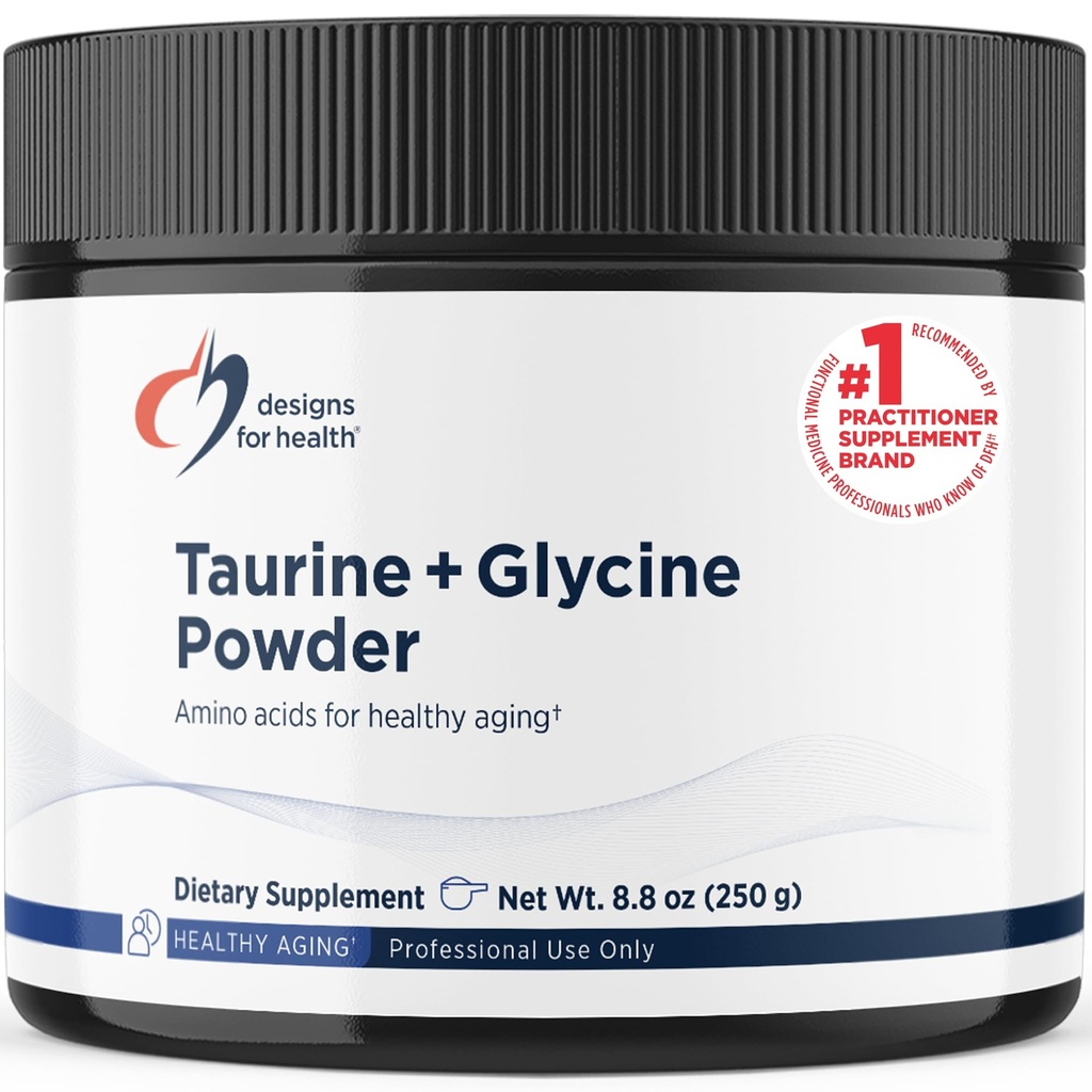 Design-uri pentru sănătate Taurină + Glicină pulbere - Aminoacidi pentru imbatranire sanatoasa - Suporturi Cellular, Metabolic & Heart Health - Non-GMO fără aromă Aminoacid pulbere (250 g)