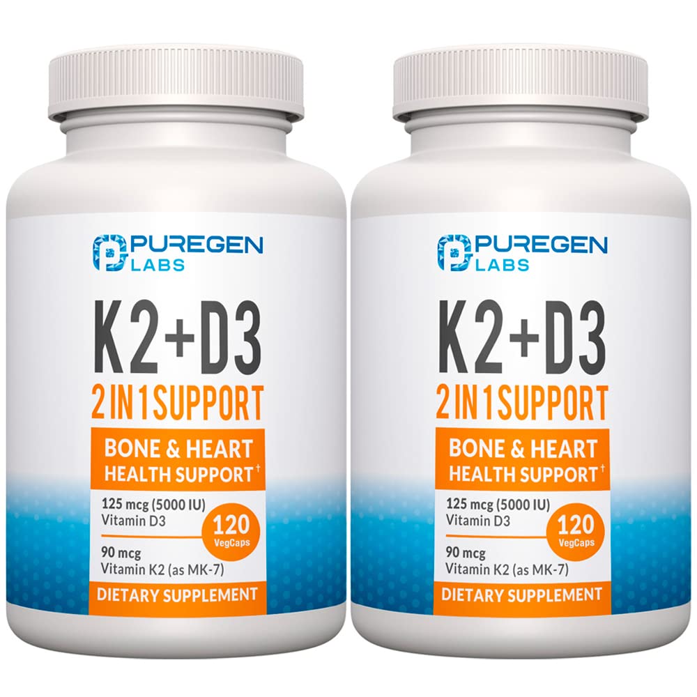 2 din 1 Formula 90mcg vitamina K2 (MK7) şi 5000 UI vitamina D3 Supliment pentru sănătatea oaselor şi a inimii 