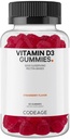 Codeage Vitamina D3 Gummy Vitamine, Vitamina D3 5000 UI Gummies Colecalciferol 125 mcg - 2 Month Supply - Soft Pectin-Based, Animal Gelatină-Free Vitamine Gummy, Căpșuni, Gluten-Free - 60 Gume