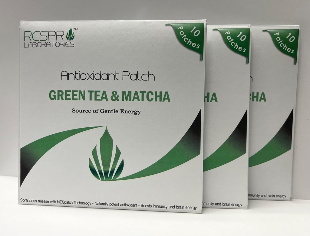 Respro Labs Natural Antioxidant Patch cu Ceai Verde (EGCG) & Matcha, Continuous Release - 10 Patches
