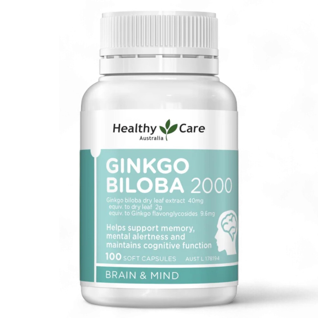 Healthy Care Ginkgo Biloba 2000mg 100 capsule Australian Made