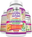 PEPTIDE PROASPETE HEALCARE Multi Colagen pastile cu tipul I, II, III, V & X cu vitamina C, Acid hialuronic - Suporturi păr sănătos, piele, unghii și articulații - 120 capsule Kosher